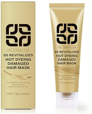 Haarmaske & Haarkur mit Kokosöl, Minze und Kollagen - Intensive Haarpflege für Trockenes und Geschädigtes Haar, Spülfreie Tiefenrepair Behandlung (#1, 70g)