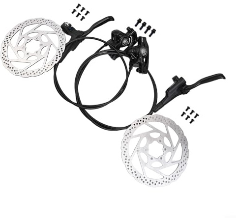 for-Shimano-MT200 Hydraulic Disc Brake Set, Double Piston Mineral Oil Brake with 800mm Front & 1600mm Rear PVC Tubing, for Mountain Bike and Road Bike(Black)