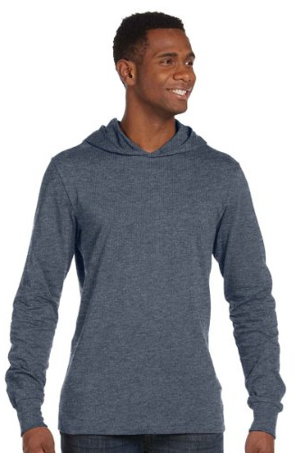 Canvas for Men's Driftwood Long-Sleeve Jersey Hoodie, DEEP HEATHER, Large (US)