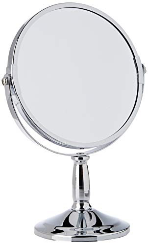 Home Inside & Out Swivel Mirror,Chrome,Magnifying Option, Silver