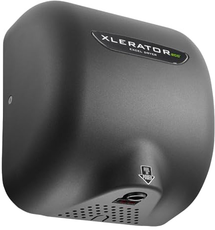 XLERATOReco Hand Dryer, Excel Dryer XL-GR-ECO-1.1N-110-120V Hand Dryer, Automatic, Surface-Mounted, Cast Cover, Textured Graphite Paint, 110-120V with Noise Reduction Nozzle