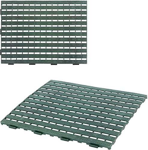 UPP Haus- & Gartenmatte grün | Rutschhemmender Gartenweg oder Beetbegrenzung | Schützt Rasen, Balkonboden und Terrassenplatten | Einfaches Stecksystem - beliebig erweiterbar | 60 x 45 cm | 2 Stück