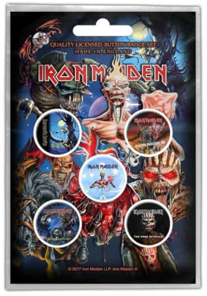 ROCK OFF Iron Maiden - Later Albums Button (Badge Pack) Offizielles Merchandising
