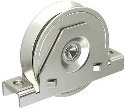Monture à support intérieur pour portail coulissant - Galet Ø100 mm à gorge en V 21 mm - 200 kg