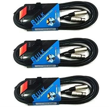 Proel BULK250LU10 (3 UNITA') Cavo Professionale Bilanciato per Microfono con connessioni presa volante Cannon XLR 3P Maschio a spina volante Cannon XLR 3P Femmina - 10mt