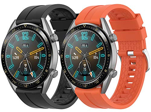 Supore Armband Kompatibel mit Huawei Watch GT2/3 46mm/Watch GT 46mm/Watch GT Active/Watch 2 Pro/Honor Watch Magic/Galaxy Watch 46mm/Gear S3/Gear 2, 22mm Silikon Ersatzarmband