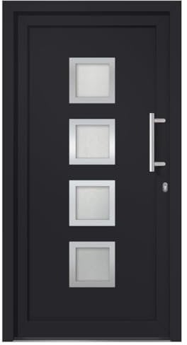 vidaXL Porta di Ingresso con Accessori Sicurezza Eleganza Entrata Casa Edifici Soglia Alluminio Rinforzi e Anima in Acciaio Antracite 108x200 cm