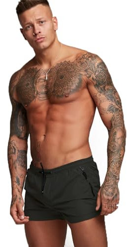 Men’s Swim Trunks Quick Dry Swim Shorts Board Shorts with Triangle Mesh Lining Black