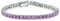 Bling Jewelry 12 Ctw Prong Basket Set Solitaire Round Cubic Zirconia Lavanda Viola Simulato Ametista Aaa Cz Bracciale Da Tennis Per Le Donne Prom Sposa Argento Placcato