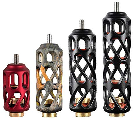 SHARROW Bogenschießen Bogen Stabilisator 3 4 5 6 Stoßdämpfer Aluminium Bogenstabilisator Dämpfung Schalldämpfer Vibrationen Dämpfer für Compound Bogen Zubehör (Schwarz, 6 Zoll)