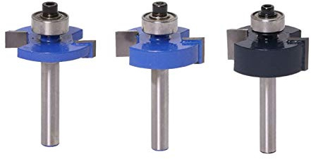 Bclla Zkenyao-Router Bit 3pcs Rabbet Router Bit With 6 Bearings Set -1/2 H - 1/4 Shank Woodworking Cutter Tenon Cutter, Use Safety Reliable