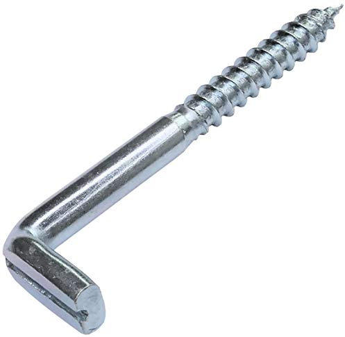 Aerzetix - Set di 20 - Gancio a forma di L Ø5.8x65mm - vite filettata per legno - picco da avvitare - punte filettate - C47891