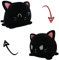 KUNSTIFY Katze Kuscheltier Stimmungs Kuscheltier Cat Wende Plüschtier für Mädchen Frauen Kinder Baby um Laune auszudrücken Geschenk für Freundin Katze Schwarz