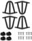 MORIA DESIGN 4er Set Hairpin Leg | Möbelfüße, Tischbeine von 10 bis 80 cm | für Schrank, Hocker, Nachttisch, Couchtisch | Tischfüße mit Bodenschoner und Schrauben | 15 cm - 3 Streben (Metall, Schwarz)