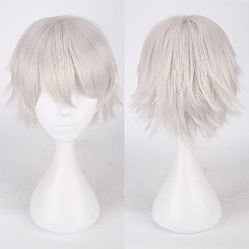 Wig for 2019 Anime s Ken Kaneki Cosplay wig Girls Boys Uta Short Black Grey white Synthetic hair Wigs One Size Ken wig k049-2