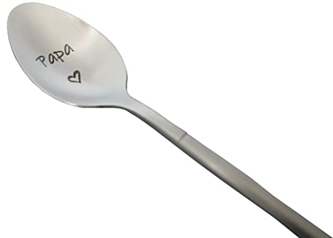 Cuchara con mensaje de amor, idea de regalo original y personalizado para fiestas, Navidad o cumpleaños, cuchara de café/postre con su estuche para regalar (papá)