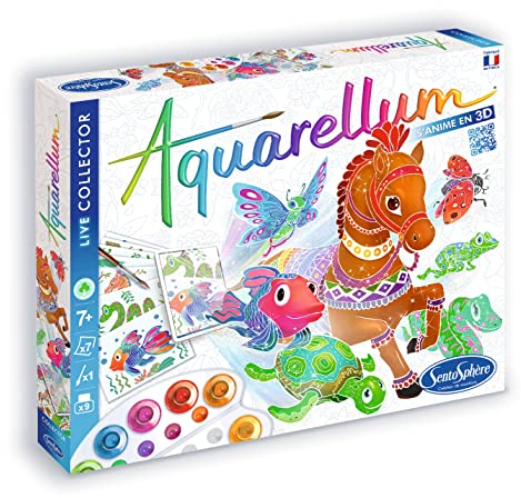Sentosphère - AQUARELLUM Live - Collector - Kit Peinture - Peinture Aquarellable Magique - A partir de 7 Ans - fabriqué en France