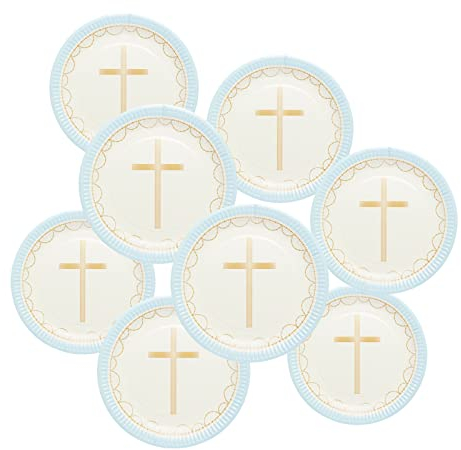 Amscan 9915955-66 Blue Botanical Crossplate 23Cm- 8 Pack