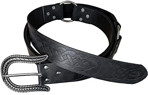 JAOYU Renaissance Gürtel Nordic Leder Viking Gürtel Mittelalterliche Leder Ring Gürtel Lange Tunika Herren Ren Faire Gürtel Viking Ritter Gürtel Larp Zubehör