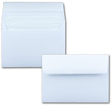 50 DIN C6 Briefumschläge Weiß - 11,4 x 16,2 cm - 100 g/m² Haftklebung mit weißem Seidenfutter - für Grußkarten Einladungen - Glüxx-Agent