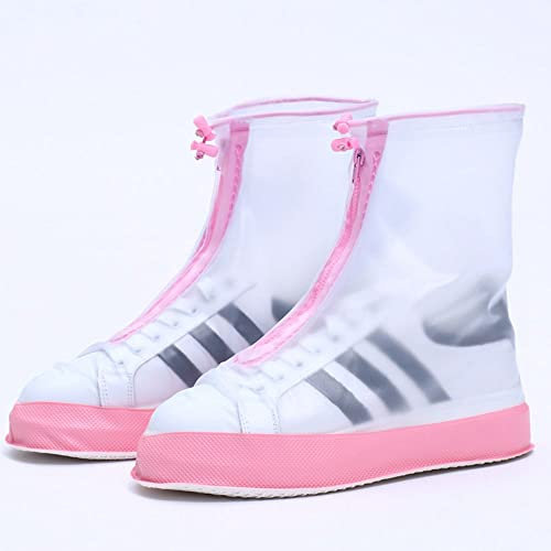 1 Paar Outdoor Regenschutz Überschuhe Silikon Überschuhe rutschfeste PVC Überschuhe Regenüberschuhe für Damen & Herren mit reißverschluss Wiederverwendbare rutschfeste Überschuhe
