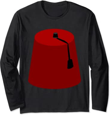 Fez Hat T-Shirt Ottomane Cap Fashion Headwear Graphic Tee Langarmshirt