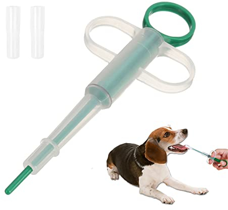TUKNN Alimentador Medicamentos Jeringas, Dispensador de Medicamentos Pastilla para Mascotas, Jeringa de Silicona para Mascotas, con Punta Suave, para Pequeñas Mascotas Perros Gatos, Verde