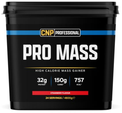 CNP Professional Mass XL, High Calorie Lean Mass, Muscle & Bulk, Weight Gainer Protein Powder Shake 4.8kg, 4 Flavours Available (Strawberry)