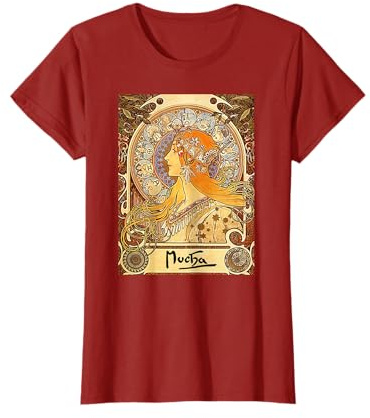 Damen Alphonse Mucha Jugendstil Damen T-Shirt T-Shirt