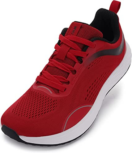 WHITIN Herren Zero Drop Laufschuhe + breite Zehenbox, Rot/Ausflug, einfarbig(Getaway Solids), 44 EU