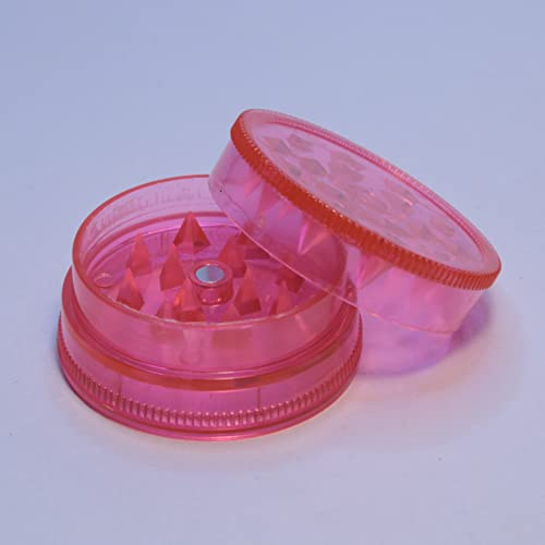 Mini Plastic Herb Grinder 40mm - Magnetic Shark Teeth, Airtight Smell Proof Stash Container
