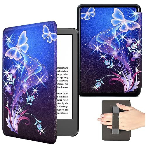 BYCeKe for 6 Kindle Paperwhite Case 2016 2015 2013 2012 Release (Model NO: EY21 / DP75SDI) Slim Leather Case Lightweight Cover Shell with Auto Wake/Sleep Fit 6 inch Kindle Paperwhite 1/2/3, Butterfly