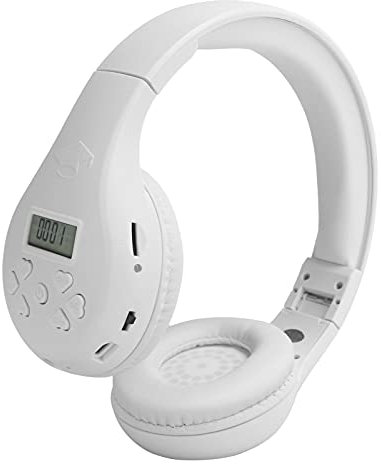 HRD601 Wireless Headset, FM Headphones, Chargeable Foldable Headset, Support Memory Card Mobile Music Game Earphone for Outdoor (White)