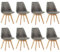 WAFTING 8er Set Esszimmerstühle mit Massivholz Buche Bein, Gummifüße und Gepolsterter Eleganter Küchenstuhl für Wohnzimmer, Esszimmer, Küchen, Schlafzimmer, Grau