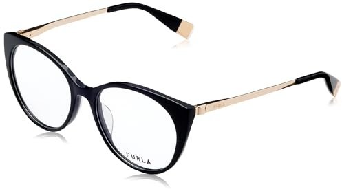 Furla VFU722 0700 Nero Lucido Eyewear Woman Acetate, Butterfly, 53