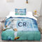 LSORU Ronaldo 3D Bettbezug Set Mit Kissenbezug, Bettwäsche Set, Modisch Bettbezüge Mikrofaser Bettbezug Mit Reißverschluss Single（135x200cm）
