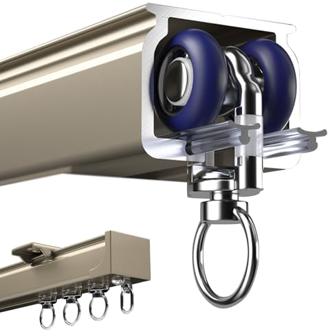 50~600cm Aluminium Vorhangschienen, Decken- Oder Wandmontage-Gardinenschienesystem, Mit Stabilem Lagerrollen, Voor Aufhängen Schwerlast Luxusvorhängen, Raumteiler-Dusch Gardinenstange