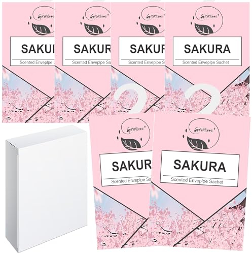 6PCS Perfumador Ropa, Ambientador Armario Ropa Limpia, Saquitos Armario ambientador Lavanda, Bolsa Guardarropa, Hogar Saquitos Armario Ropa, Bolsita Refrescador para Coche, Zapatero (Sakura)