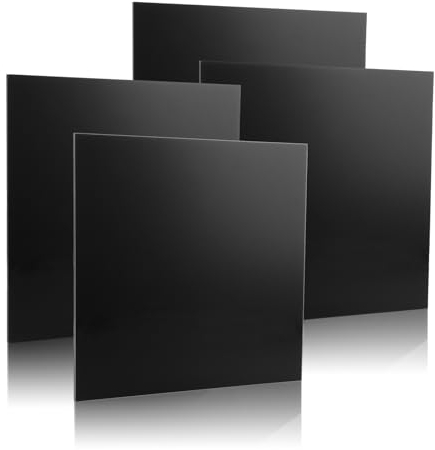 4 Pièces Plaque Acrylique Noir 3mm,300 x 300 x 3 mm Feuille Acrylique,Plaque Plastique avec Film Protecteur,Feuille Acrylique Noir,Plaques Acryliques Feuilles pour DIY Artisanat Peinture Projets Photo