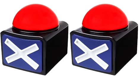 BUYVIKAY Spiel Antwort Buzzer mit Sound,Game Buzzer,Spiel Show Buzzer- Spiel Buzzer mit Lichtern und Quiz Got Talent Buzzer Familie feud Spiel mit Buzzer Buzzer für Klassenzimmer (2 Pack)