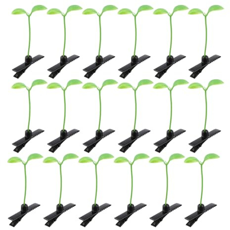 DEARMAMY Pinzas De Pelo Con Brotes De Frijol Simulación 2.75X1.57X0.78In Clips Pequeños Ligeros Para Niñas Accesorios De Peinado Para Uso Diario Y Disfraces