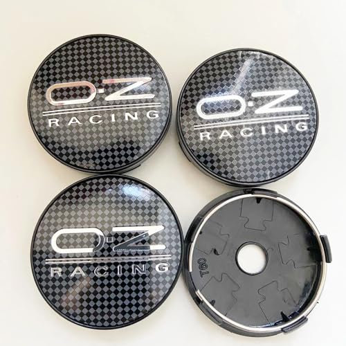 4 Pièces Voiture Cache-moyeux Cache Moyeu Compatible avec pour OZ 60mm Enjoliveur Capuchon Central,J-60mm