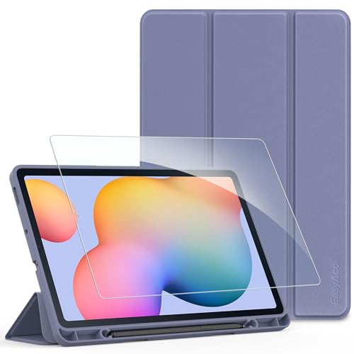 EasyAcc Hülle für Samsung Galaxy Tab S6 Lite 2024/2022 /2020 10.4 Zoll mit Schutzfolie - Ultra Dünn mit S Pen Halter Schutzhülle für SM-P620N/ P625N/ P610N/ P613N/ P615N Lavender Violet