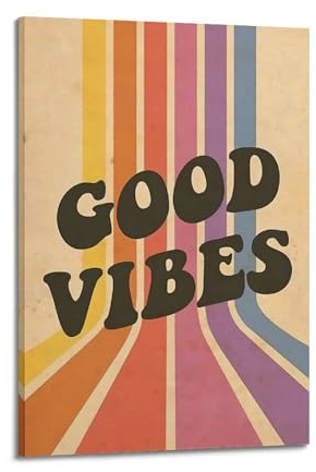 suumyo Good Vibes Poster, Raumdekoration, ästhetisches Poster, künstlerisches Poster für Schlafzimmer, Wohnzimmer, Wände, 20 x 30 cm, Rahmenstil