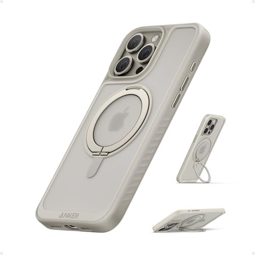 Anker magnetische Handyhülle, FlexStand Handy-Case, rutschfeste und sturzsichere Schutzhülle mit Standring, iPhone kompatibel mit MagSafe, exklusiv für iPhone 15 Pro Max 17cm entwickelt