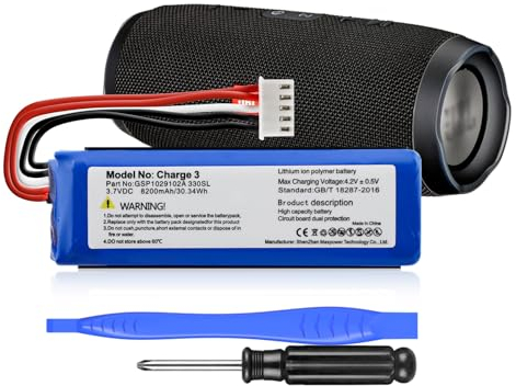 TQTHL Batterie GSP1029102A 3,7 V 6200 mAh pour JBL Charge 3