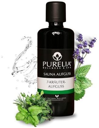 PURELIA Saunaaufguss Konzentrat 7 Kräuter 100 ml natürlicher Sauna-aufguss - Reine ätherische Öle