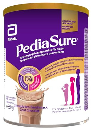 Pediasure 850g Chocolat - Un complément alimentaire pour enfants (1 à 10 ans) - 24 multivitamines et minéraux dont vitamine C, vitamine D, magnésium et zinc - Plus Protéines, Oméga 3 & 6