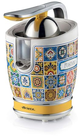 Ariete 413, Spremiagrumi Positano, Spremiagrumi Elettrico con Leva, 2 Coni per Frutti Grandi e Piccoli, Beccuccio Salvagoccia, Motore Silenzioso, Spremitura Professionale, Corpo in Metallo