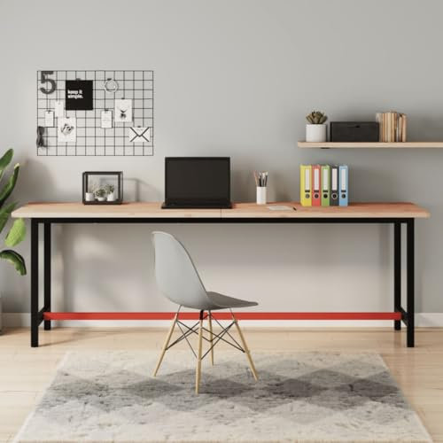 Werkbank 220x55x81,5 cm Massivholz Buche und Metall,3188908